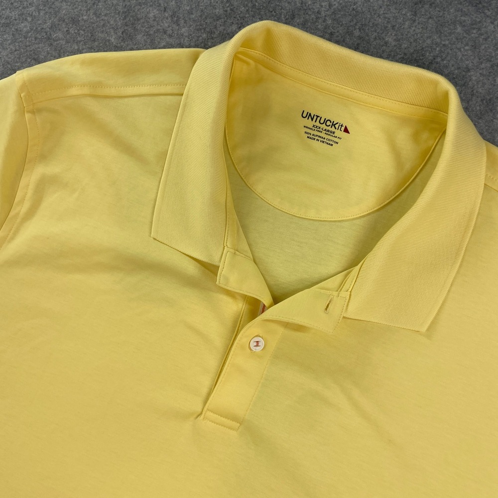 UNTUCKit Damaschino Mens Polo Shirt XXX-LARGE Yellow Short Sleeve Regular Fit